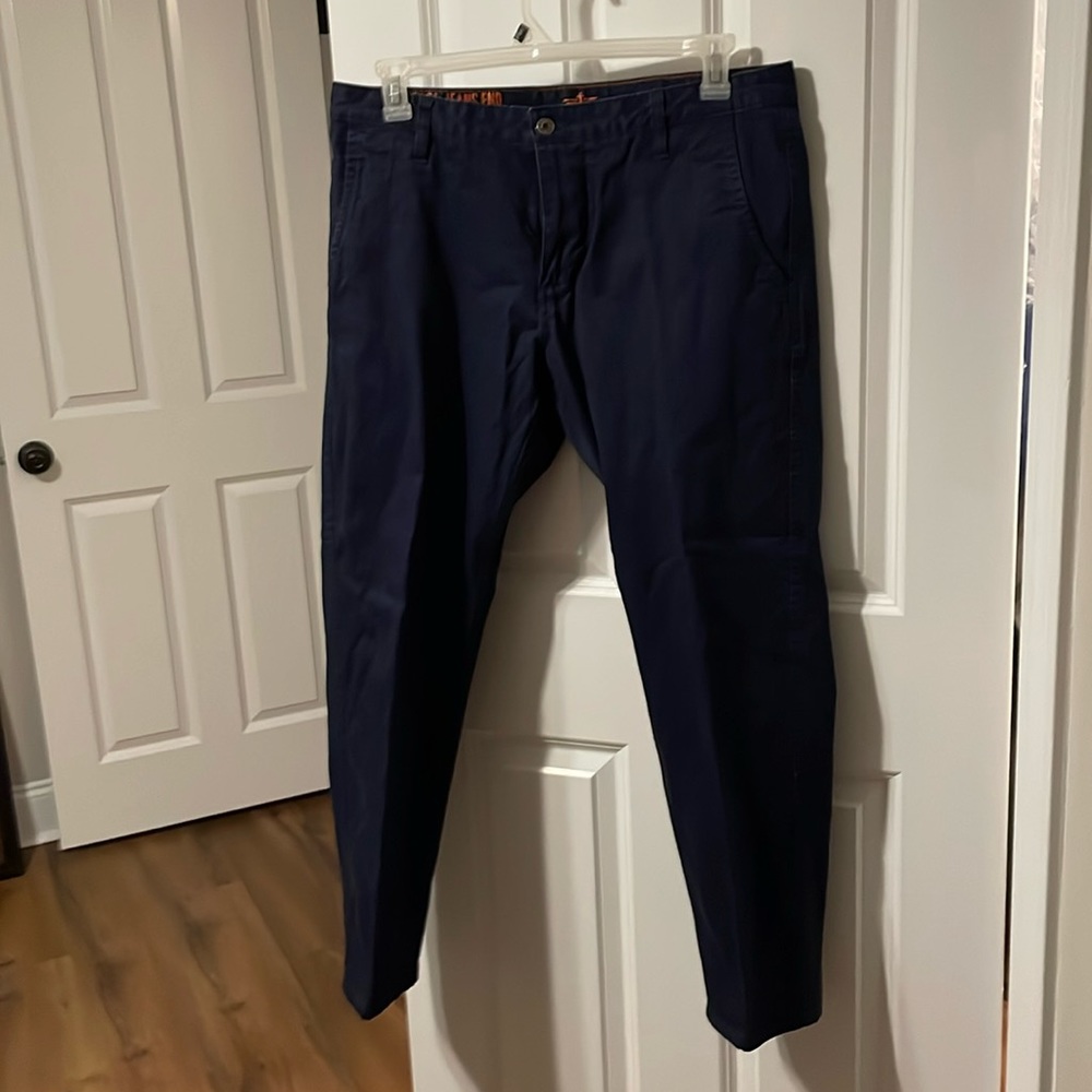 Dockers navy flat front slacks, 34/30